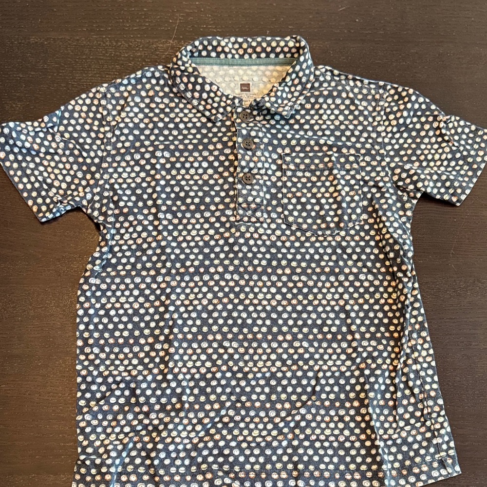 Tea Collection Navy Polka Dot Polo